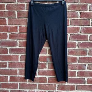 Eileen Fisher Stretch Organic Cotton Ankle Leggings Black XXS NEW